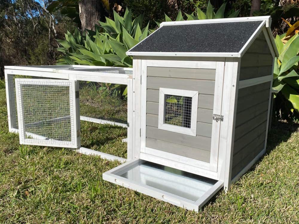 Grey Cottage Hutch - Tray and Side Door Open