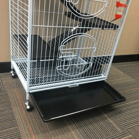 Pullout Tray on the Lucy Ferret Cage for Easy Cleaning