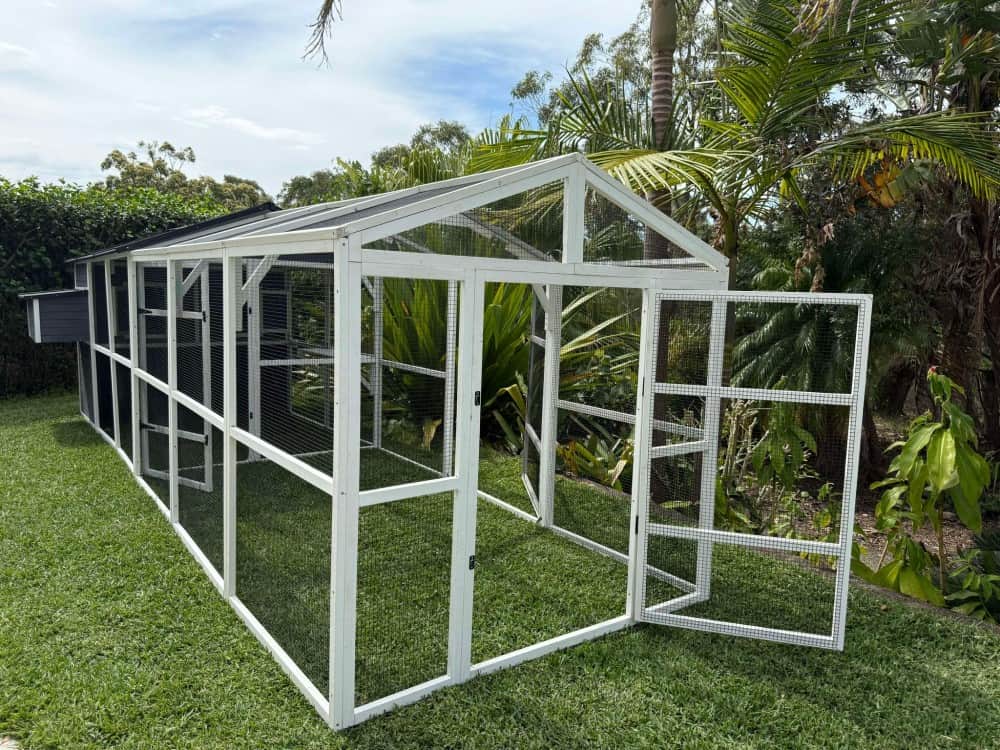 Grey Castle Chicken Coop and Run - Door open