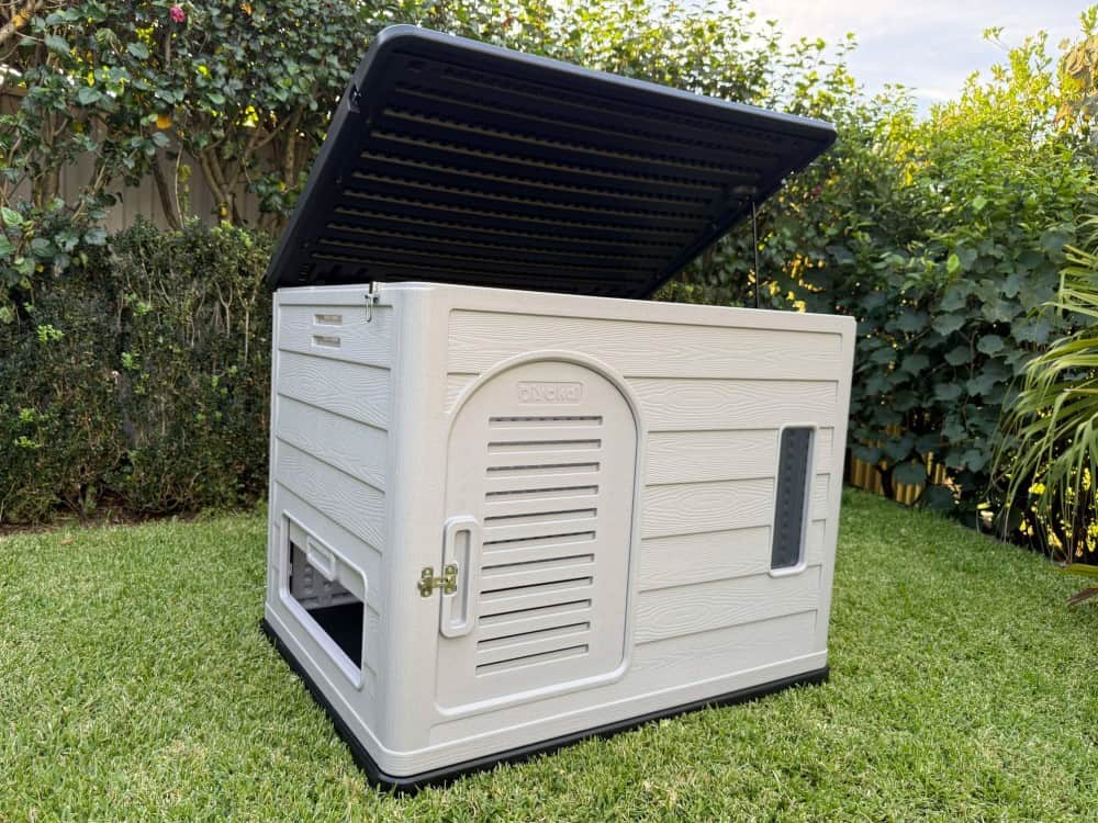 Lotus XXXL Plastic Dog Kennel - Roof and side open