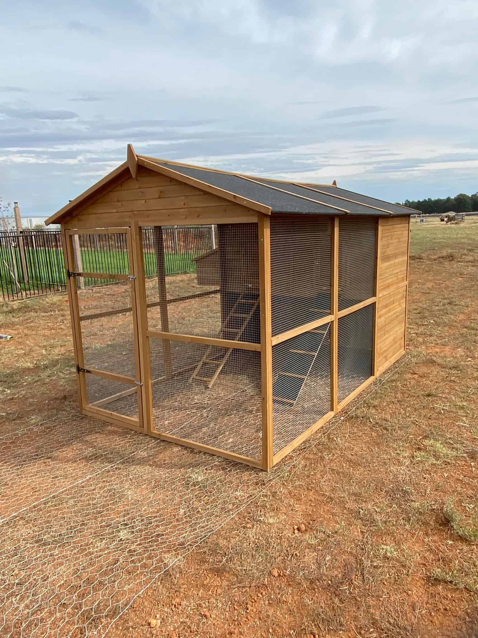 Homestead on wire mesh in a customer's backyard