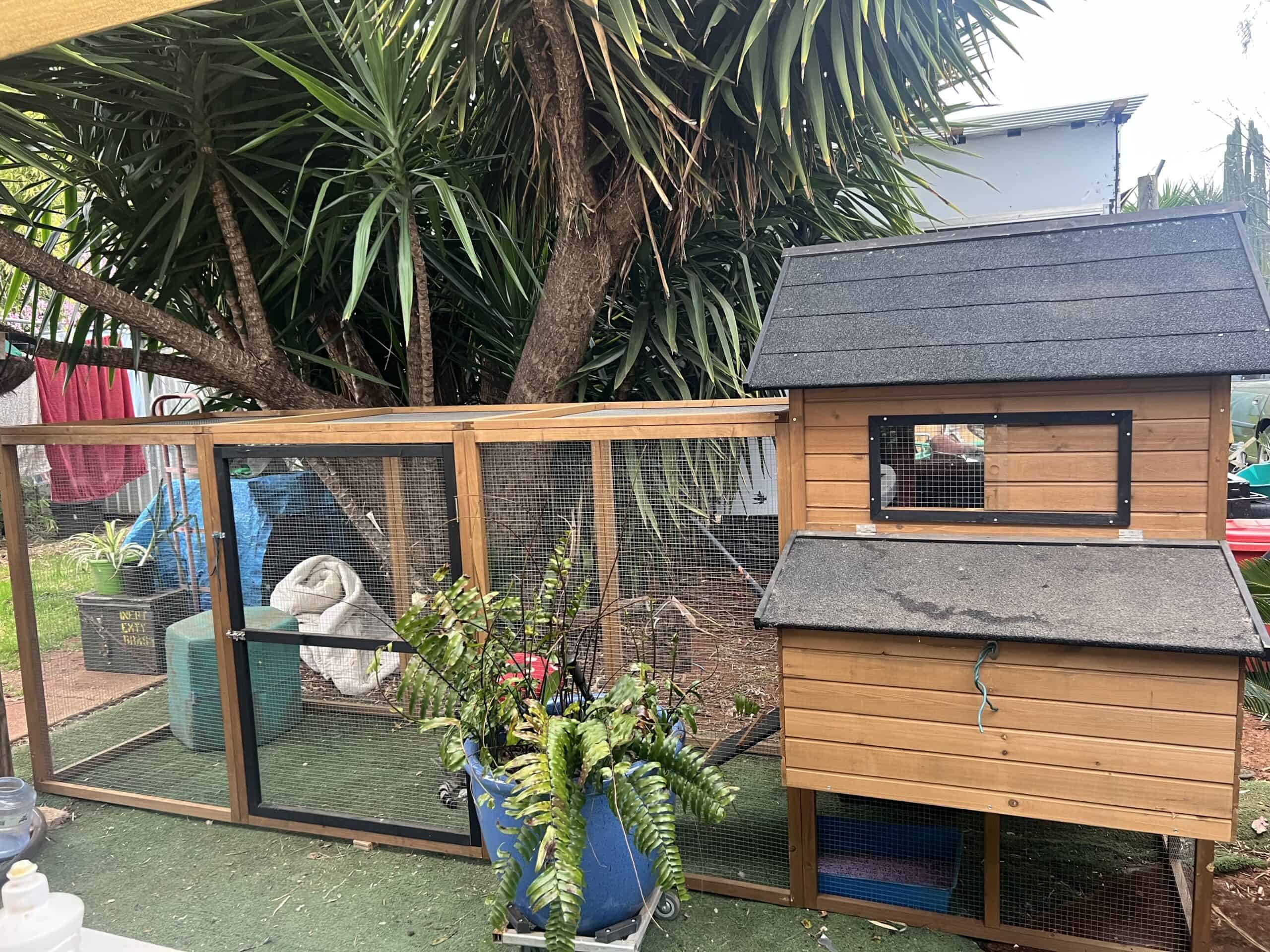 Cabana and Run enclosure in customers backyard